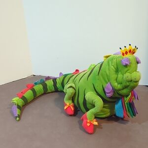 Wonderful Lizard Of Oz Lizzy Plush Character Stuffed Toy Green Black Iguana
